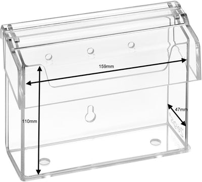 DIN A6 Prospektbox/Prospekthalter/Flyerhalter im Querformat, wetterfest, für Aussen, mit Deckel, aus