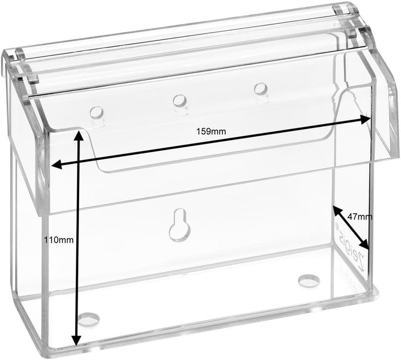 DIN A6 Prospektbox/Prospekthalter/Flyerhalter im Querformat, wetterfest, für Aussen, mit Deckel, aus