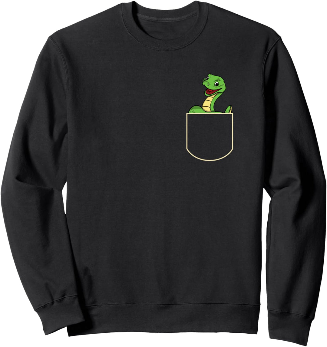 Lustiges Schlange In Brusttasche Geschenk Schlangen Pocket Sweatshirt
