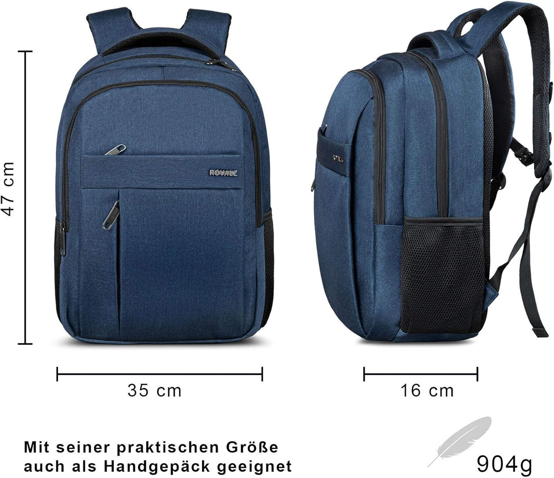 ROYALZ Schul Rucksack 15,6 Zoll Laptopfach Rucksäcke Schulrucksack gross viele Fächer für Schule Uni