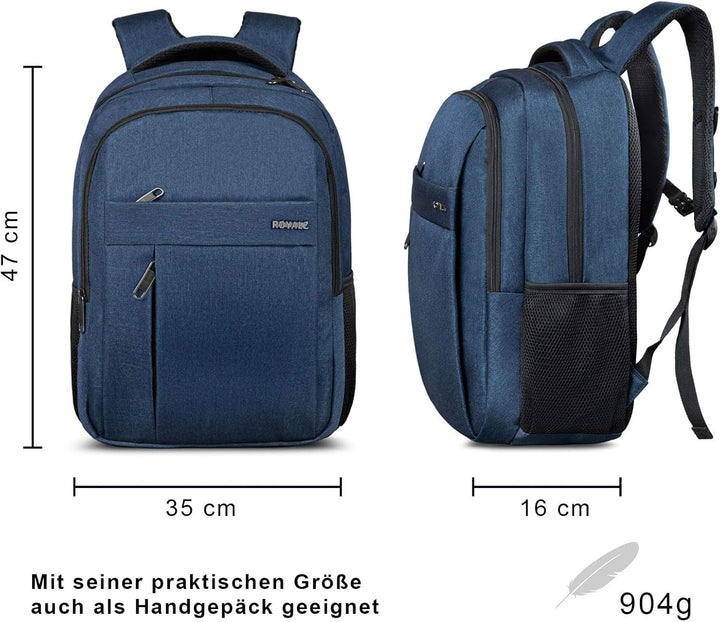 ROYALZ Schul Rucksack 15,6 Zoll Laptopfach Rucksäcke Schulrucksack gross viele Fächer für Schule Uni