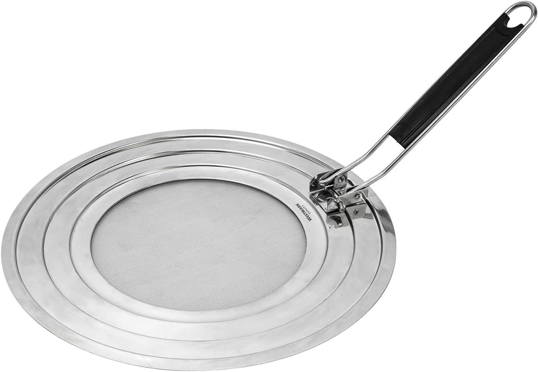 Westmark Spritzschutz, Für Töpfe und Pfannen mit Ø 20, 24 und 28 cm, Hitzeisolierter Griff, Rostfrei