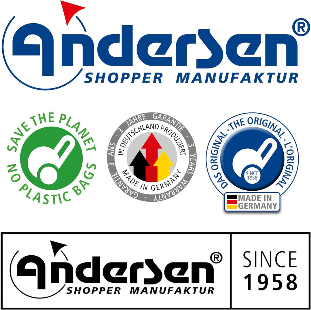Andersen Einkaufstrolley - klappbar - 54 Liter - Aufhängung für Einkaufswagen - belastbar 50 kg - Al