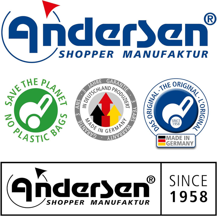 Andersen Einkaufstrolley - klappbar - 50 Liter - Aufhängung für Einkaufswagen - belastbar 50 kg - Al