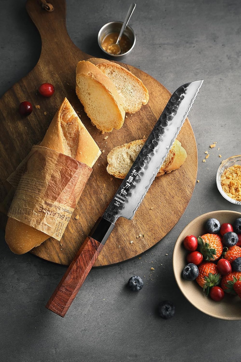 HEZHEN Messerset Profi Küchenmesser Kochmesser Set, Hartstahl Ultra Scharfes Messer Set Chefmesser,