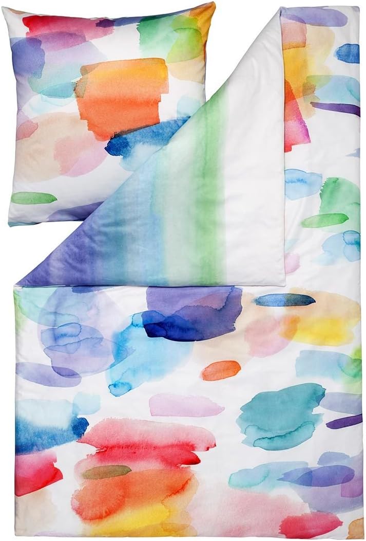 ESTELLA Mako-Satin Wendebettwäsche Splash Multicolor 1 Bettbezug 200 x 220 cm + 2 Kissenbezüge 80 x