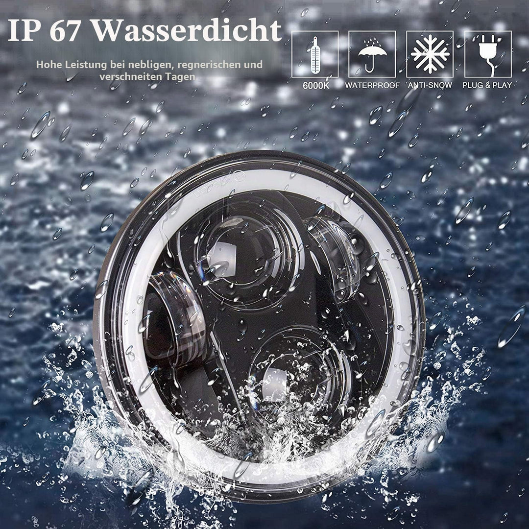'Neue Typ 5.75 5 3/4 Zoll LED Scheinwerfer Engel Augen für Halo Motorrad (EIN Jahr Garantie) Version