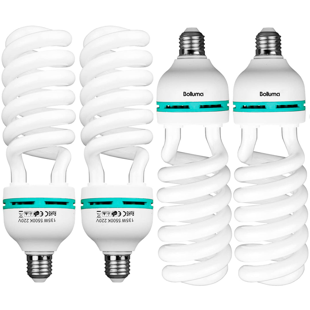4X 135W 5500K Fotolampe E27 Fotoleuchte CFL, Spiral Tageslichtlampe Studioleuchte Energiesparende Le