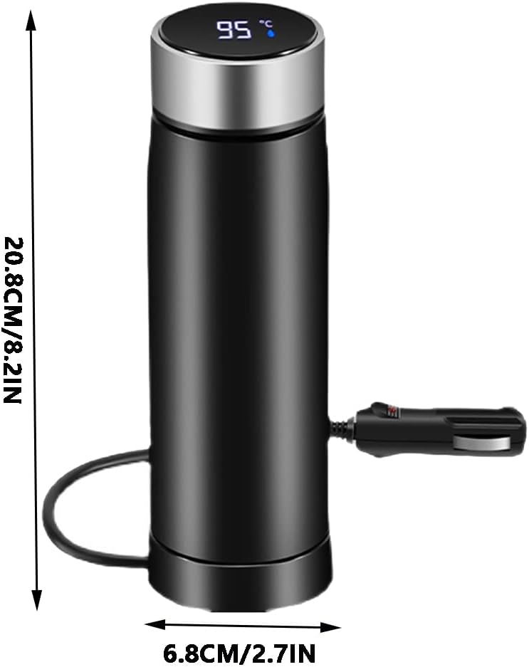 Baceyong 24V/12V Reise-Wasserkocher für Auto/LKW, Tragbare Elektroauto-Reise-Thermoskanne