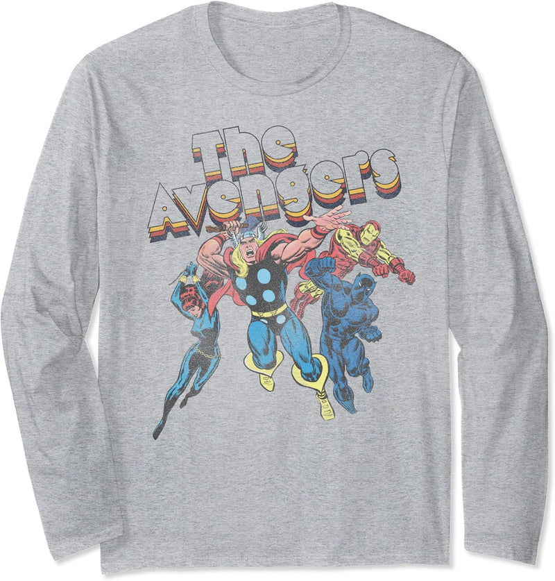 Marvel The Avengers Retro Style Group Shot Langarmshirt