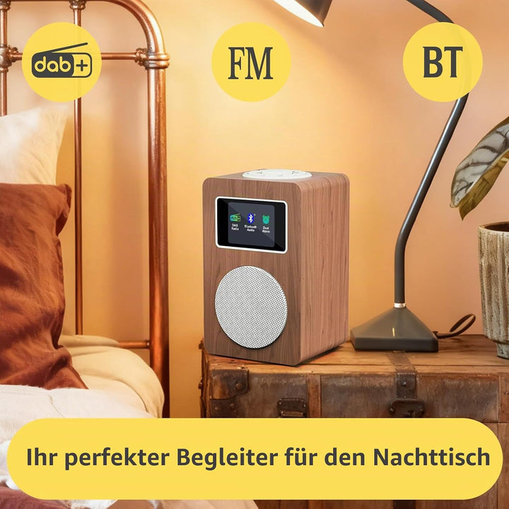 MangoKit MD4 DAB Radio mit Bluetooth,DAB Plus Digitalradio,UKW Radio,Küchenradios,Netz- und Batterie
