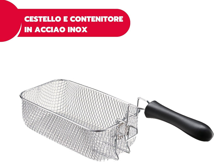 ARDES - AR1D30 Fritteuse 3 Liter, Fritteuse für Fisch, Pommes frites und Huhn, Öl-Fritteuse, Höchstt