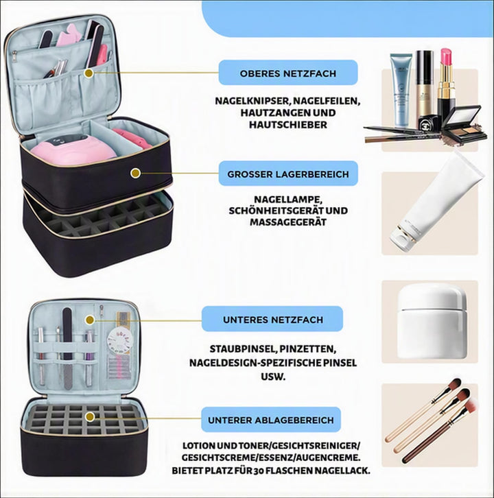 Doppelschicht Nagellack Aufbewahrung, Tragbarer Nagellack Organizer