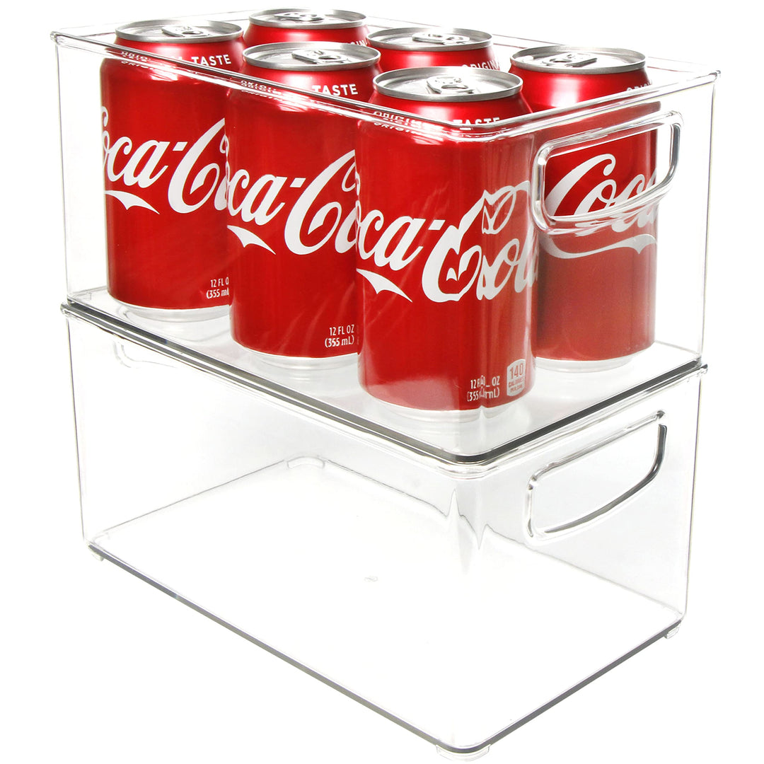 Youngever 2er Set 25 x 15 x 12 cm Kühlschrankbehälter, Speisekammer Organizer, Aufbewahrungsbox Kühl