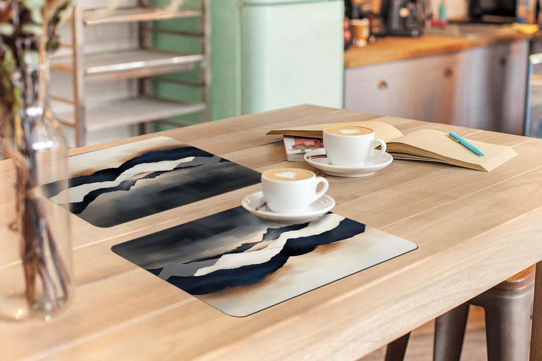 KitchenYeah© Platzsets Abwaschbar 6-Teilig 45x30 cm Tischsets Platzdeckchen rutschfeste Platzset Unt