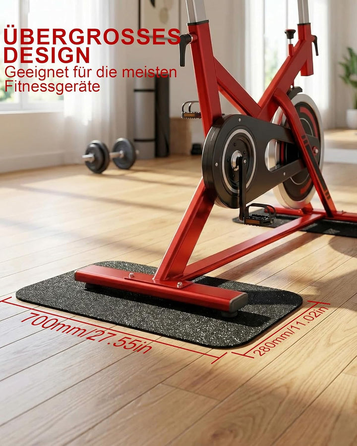 2 Stück Bodenschutzmatte für Sportgeräte Fitnessgeräte 28 x 70cm: Bodenmatte Fitness Bodenschutzmatt