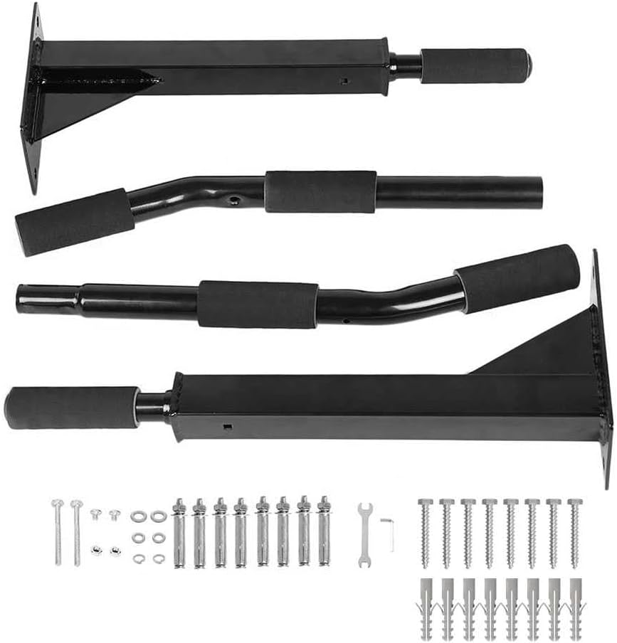 OcioDual Klimmzugstange für die Wand, Pull Up Klimmzugstange, bis 350 kg, Schwarz, Fitnessstudio für