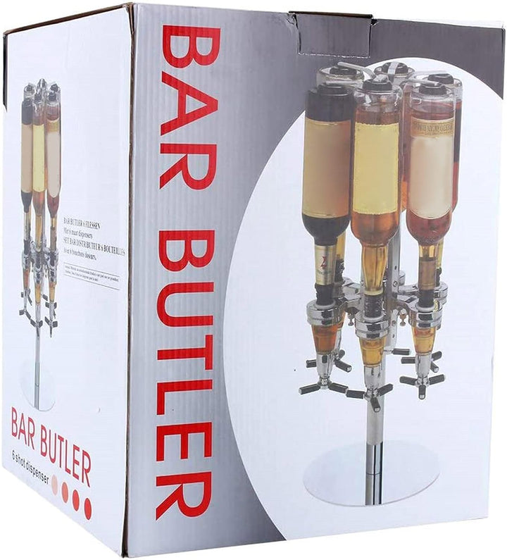 Wand Montierter 6-Flaschen-Ständer, Optischer Spender für Getränke, Wein, Stahl, Bar-Butler