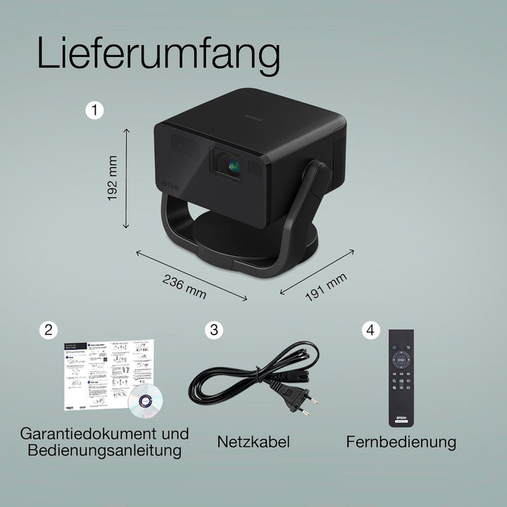 Epson EpiqVision EF-22B tragbarer Mini-Laserprojektor, Full-HD 1.080, 3LCD, 1.000 Lumen, bis zu 150-