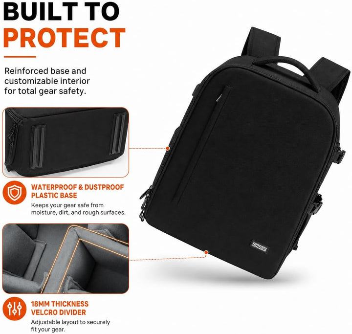 CADeN Professional Trolley Large Camera Backpack Bag for DSLR/SLR Mirrorless Camera Waterproof, Came