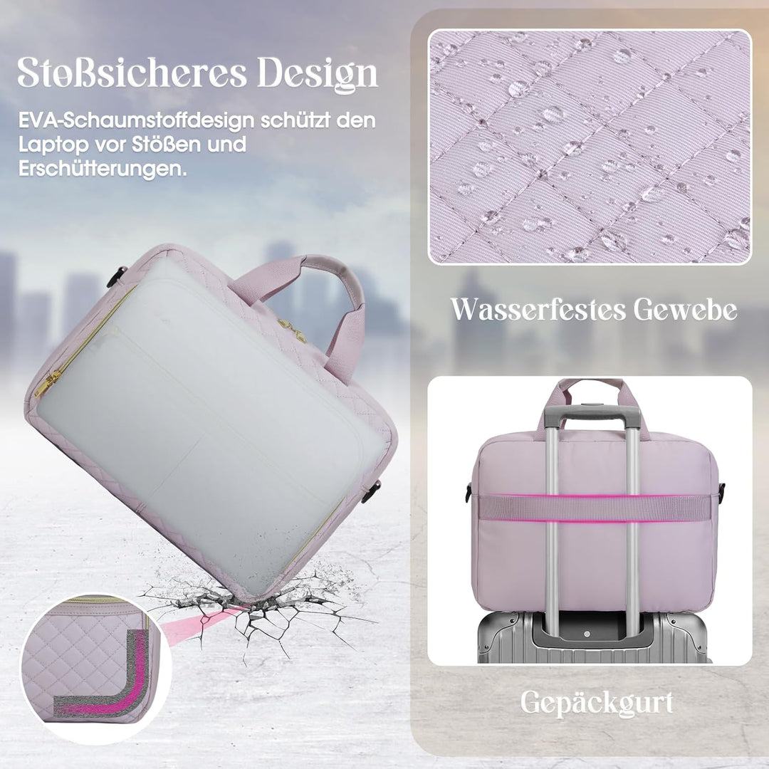 IGOLUMON Laptoptasche Damen 17,3 Zoll Aktentasche Wasserdichte Laptop Notebook Tasche Arbeitstasche
