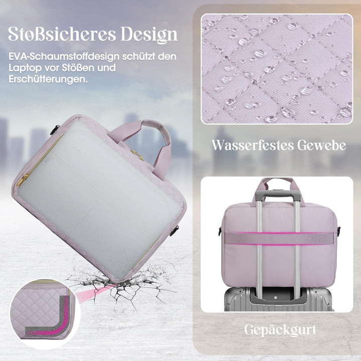 IGOLUMON Laptoptasche Damen 17,3 Zoll Aktentasche Wasserdichte Laptop Notebook Tasche Arbeitstasche