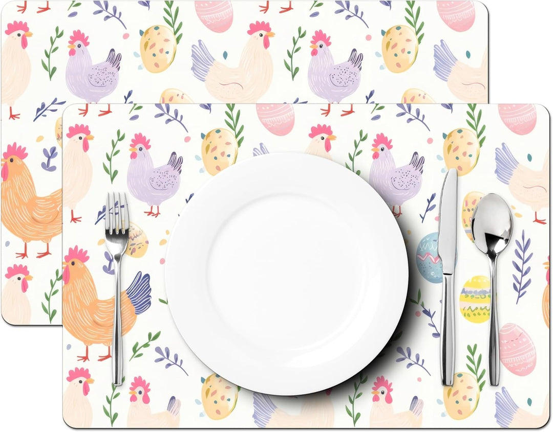 KitchenYeah© Platzsets Abwaschbar 6-Teilig 45x30 cm Tischsets Platzdeckchen Platzset Unterlage Tisch