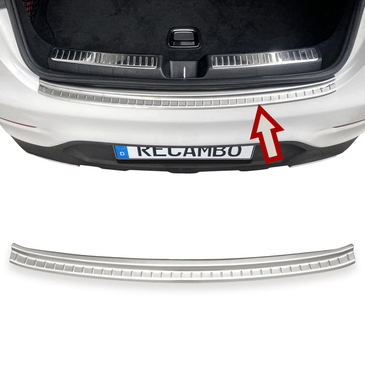 RECAMBO Ladekantenschutz Edelstahl kompatibel für Mercedes GLC Coupe C253 | BJ ab 2016 - matt gebürs