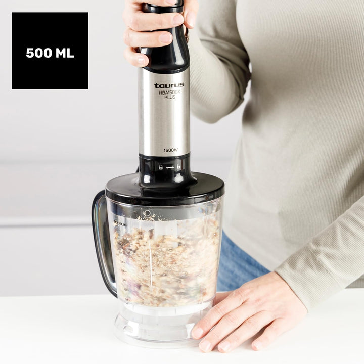 Taurus HBA1500X PLUS Stabmixer 1500 W | 20-stufiger Regler | Turbo-Funktion | Edelstahlklingen | ink