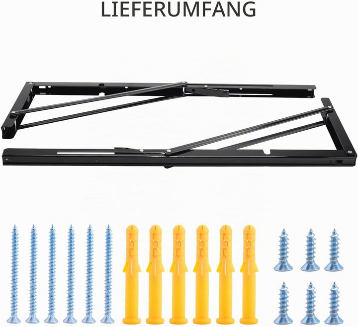 YUMORE Klappkonsole Schwerlast 500mm Regalträger Klappbar Schwarz - 2 Stück Metall Klappkonsolen Wan