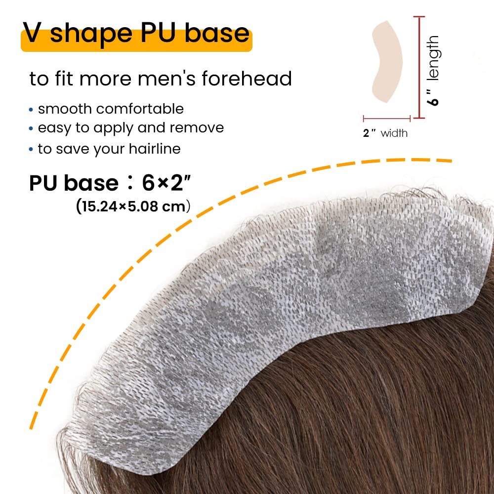 Lordhair Toupet Herren,100% Europäisches Echthaar Herren Toupet Echthaar,V-LOOP Skin Toupet Herren,T