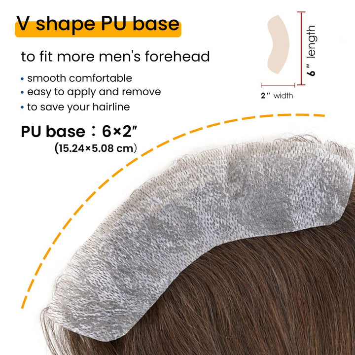 Lordhair Toupet Herren,100% Europäisches Echthaar Herren Toupet Echthaar,V-LOOP Skin Toupet Herren,T
