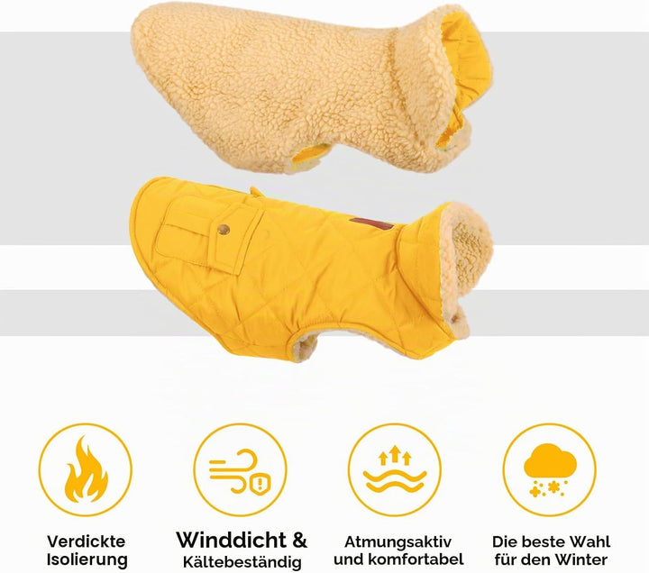 Wintermantel Hundemantel, Warme Winterjacken mit Fleece für Hunde,Hundejacke Hundekleidung Hundepull