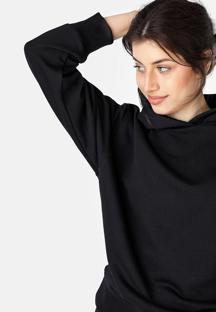 Bellivalini Kapuzenpullover lang Damen Hoodie Sportanzug Oberteil Jogging Pullover BLV210 XS Schwarz