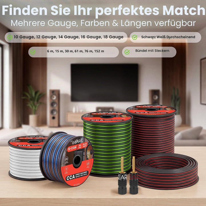GearIT Pro Series 14 AWG Lautsprecherkabel (15,24 m), ideal für Heimkino-Lautsprecher und Autolautsp