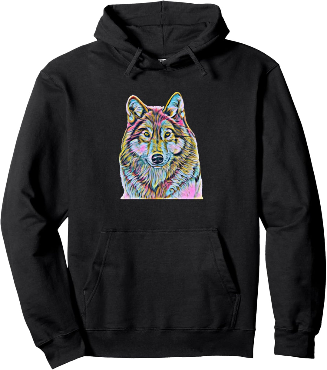 Wolf Motiv Mond Wölfe Pullover Hoodie
