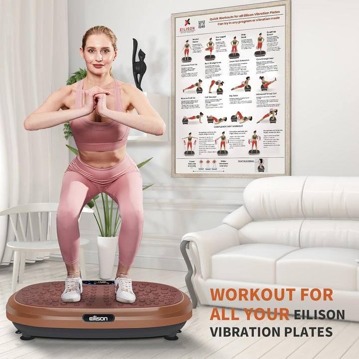 Eilison Ganzkörper-Vibrationsplatten-Workout-Poster – Umfassende Vibrationsplatte Übungsmaschinen-Di