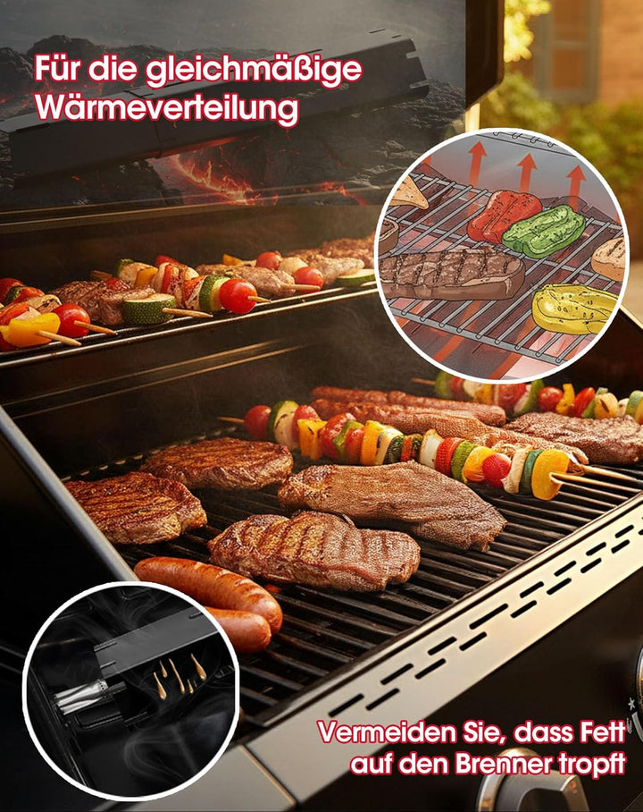 Unicook Grill Aromaschienen Ersatzteile, 30 bis 53cm Universal Flammenverteiler Ersatzteile, Einstel