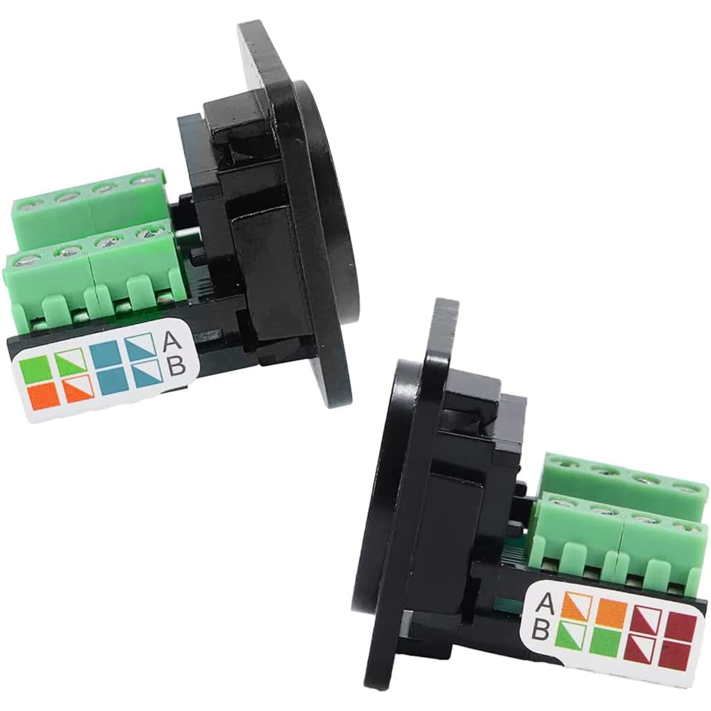 PENGLIN 5PCS RJ45-Buchse für Schalttafelmontage Schraubklemmenadapter, D-Typ RJ45 8P8C Buchse zu 8 P