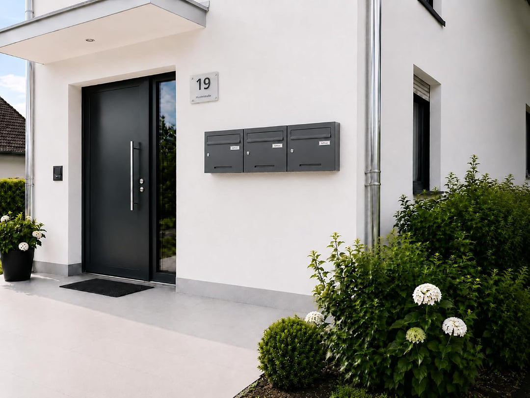 Zedelmaier Mehrfamilienhaus Personalisiert 3er Briefkastensysteme Briefkastenanlage mit Edelstahl Na