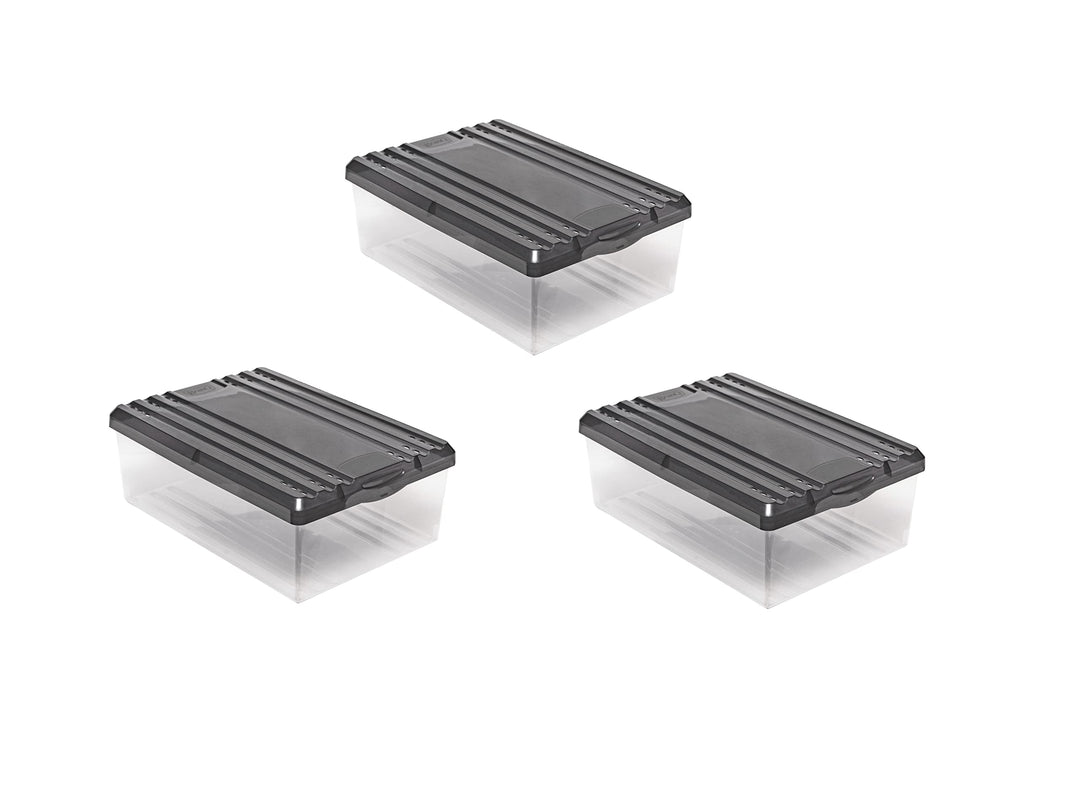 BranQ - Home essential Schuhbox Shoe Box mit Belüftungshaltelöcher und Deckel Kunststoff, 8l, Set vo