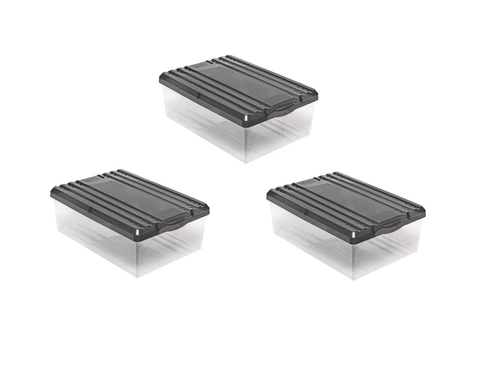 BranQ - Home essential Schuhbox Shoe Box mit Belüftungshaltelöcher und Deckel Kunststoff, 8l, Set vo