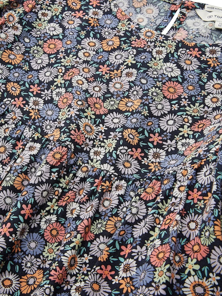 TOM TAILOR Mädchen Kinder Kleid mit Blumenmuster 116-122 31440 - Multicolor Flower Print, 116-122 31
