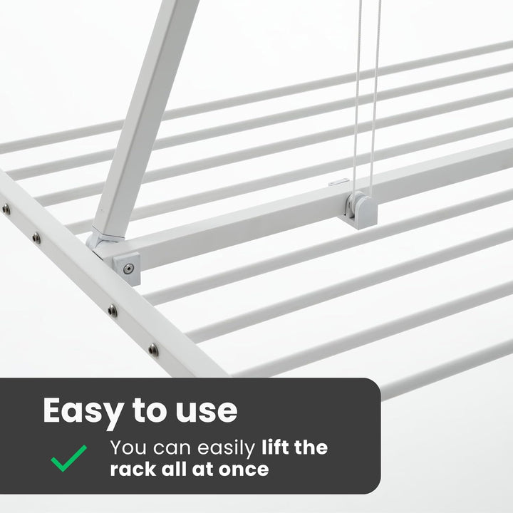 Foxydry Mini Deckenständer, vertikaler Wäscheständer, zusammenklappbar in Aluminium und Stahl 152x54