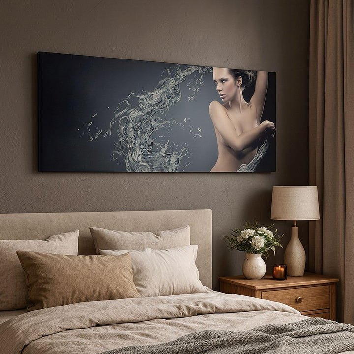 Panorama Bilder auf Leinwand 100x40cm Leinwandbild Weiblich modell posieren schön Gross Wanddeko Bil