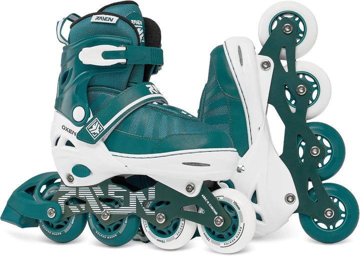 RAVEN Inline Skates Inliner für Kinder und Erwachsene OPTIONAL 2in1 mit Schlittschuhen verstellbar O