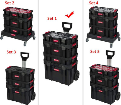 XL Werkzeugtrolley, Werkstattkoffer Set, Werkstattwagen Set ausQ-Brick Serie mit viel Zubehör! B x T