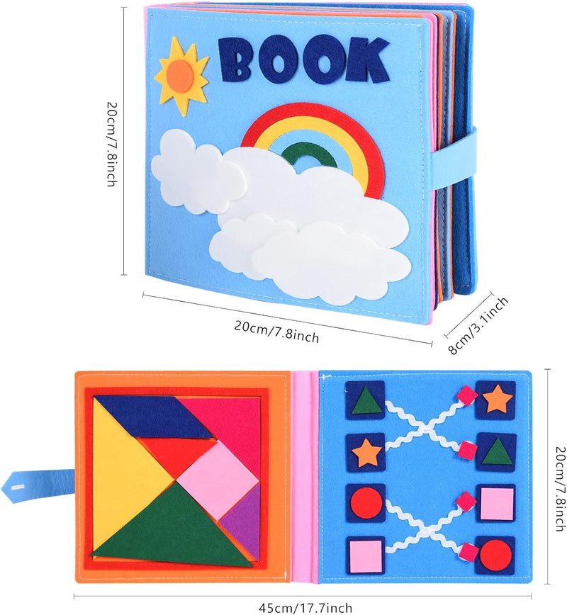 FORMIZON Quiet Book Montessori Spielzeug, 3D-Filz-Beschäftigungsbuch Pädagogisches Sensorisches Spie