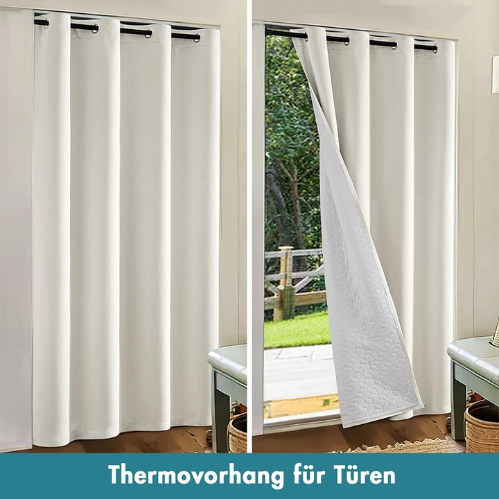 MIULEE Thermovorhang Kälteschutz mit Gestepptem Futter, Weiss Doppellagige Thermo Vorhang Gegen Kält