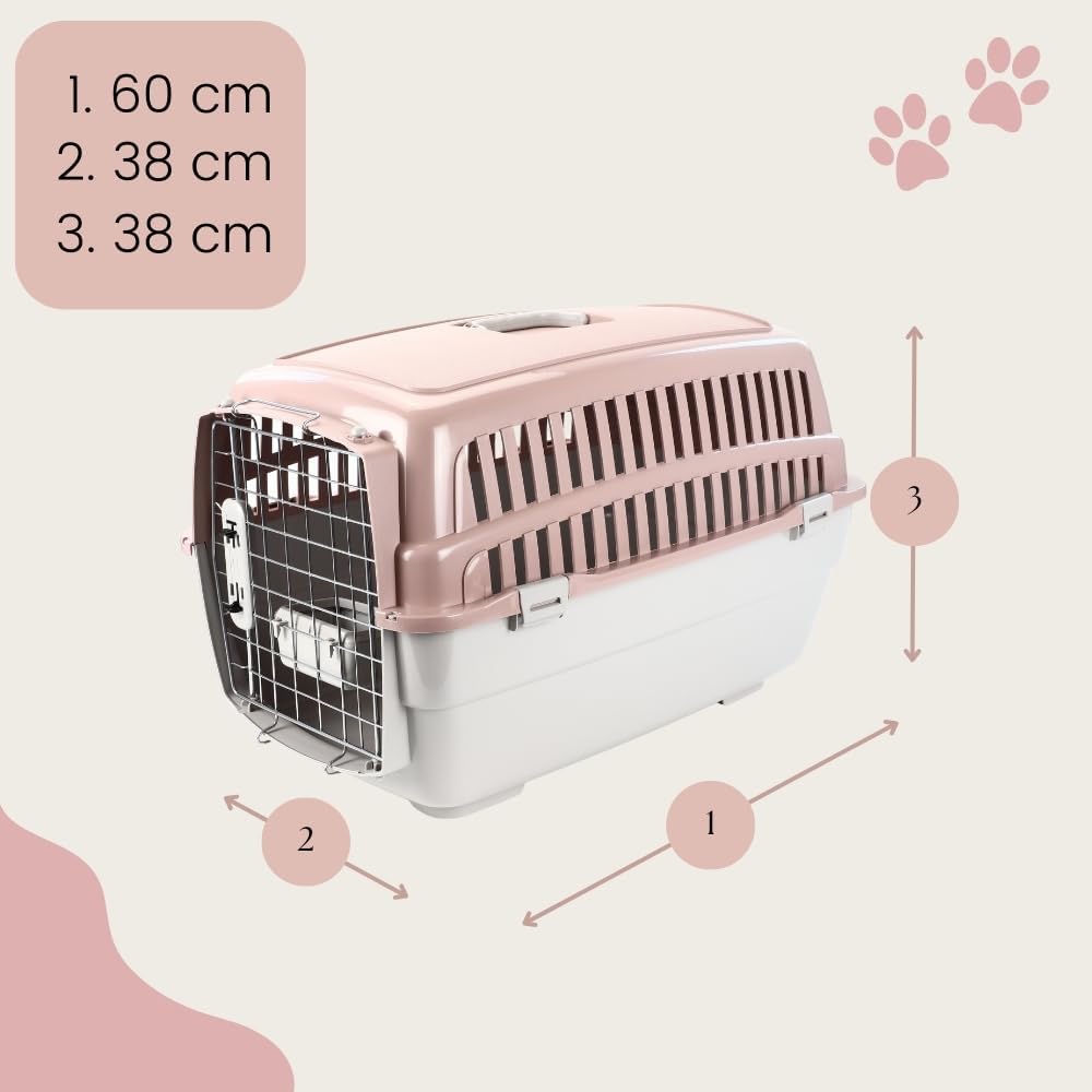 2er Set Transportbox IATA Flugbox Flugzeug Hundebox Hunde Transportbox Hund für 2 Tiertransportbox H